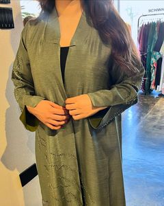 Dubai Abaya EID Ramadan <b>Islamic</b> <b>Clothing</b> Long Sleeve Anti-Wrinkle Handmade Modest Embroidered Plus Size Women Customized Silk - Product Image 2
