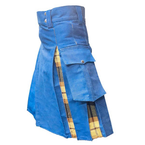 Kilt hybride écossais traditionnel bleu ciel Buchanan pour homme, kilt utilitaire moderne et tendance, taille 28-62 - Product Image 3