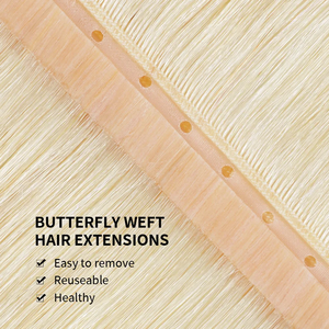 Extensions de cheveux papillon en cheveux naturels, sans colle, OVO Pu Hole Genius, nouées à la main, invisibles, DIY, double trame - Product Image 2
