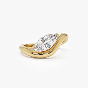 Crafted With Precision 1.00 ctw 14k Marquise Shaped Sleek Design Lab Grown Engagement <b>Ring</b> Sustainable Diamond For Women - Product Image 3