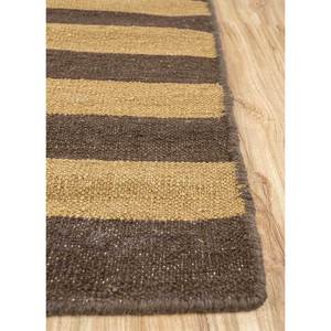 Alhambra Gold Flat Weave Wool <b>Rugs</b> Handmade Striped Rectangle Jute <b>Rugs</b> for Home for Bedroom Bedside Hallway Use-Model Dwrm-176 - Product Image 4