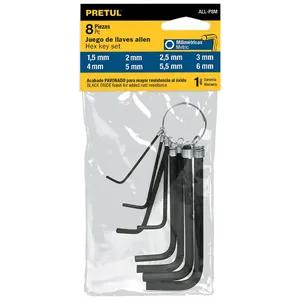 Pretul hộp thiết lập của 8 cấp công nghiệp thép Allen phím Metric Hệ thống đo lường Hex tip và Torx Keychain loại - Product Image 4