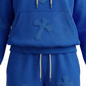 Nouveauté, vente en gros, survêtement personnalisé à effet délavé, ensemble deux pièces, sweat-shirt et pantalon de jogging, ensembles de jogging pour femmes, ensemble de sport personnalisé - Product Image 5