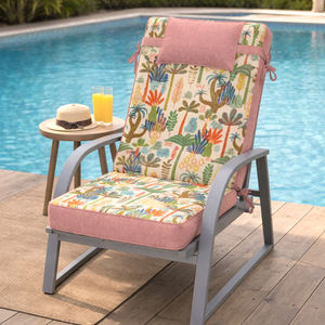 Garden Chair <b>Cushions</b> 120x55x8cm Comfortable Outdoor Pillows & <b>Cushions</b> Lightly Water Repellent Fastening Straps Foam Filling - Product Image 1