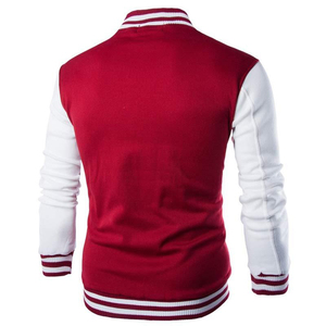 Chaqueta de béisbol para hombre, diseño de moda, vino rojo, ajustada, chaqueta universitaria, elegante, chaqueta universitaria con soporte para hombre - Product Image 4