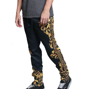 95% โพลีเอสเตอร์5% สแปนเด็กซ์ฟอยล์สีทองพิมพ์ซับลิเมชันแทร็คกางเกงขายาวสำหรับผู้ชาย - Product Image 3