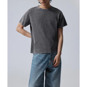 เสื้อยืดคอตตอนแท้ 100% สำหรับผู้ชาย น้ำหนัก 230 กรัม แบบโอเวอร์ไซส์ รับผลิตเสื้อผ้ากลุ่ม พิมพ์ลายได้ สีขาว สีดำ ดีไซน์เรียบง่าย ขายส่ง - Product Image 1