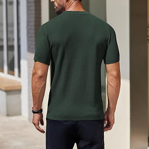 Camiseta de Hombre 100% Algodón Personalizada al por Mayor OEM/ODM, Camisetas Polo Verdes para Hombre, Camiseta Lisa de Algodón de Alta Calidad para Hombre con Logotipo Impreso - Product Image 4
