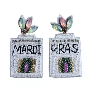 Bijoux brodés à la main Boucles d'oreilles de fête pour femmes avec perles anciennes dorées Personnalisation disponible pour la dernière mode - Product Image 2