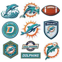 Patch brodé thermocollant ou à coudre de l'équipe de football Dolphin, logo sportif pour veste, sac à dos, chapeau, décoration de vêtements