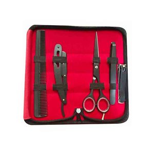 Kit de ciseaux de coiffeur de couleur noire Rasoir de coiffeur personnalisé et cisaillement de coupe amincissant 5.5 "ensembles de ciseaux en acier inoxydable - Product Image 6