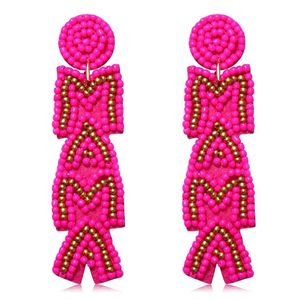 Elegante lindo hecho a mano con cuentas bordado flor gota pendientes moda último nuevo diseño de lujo Unisex - Product Image 3