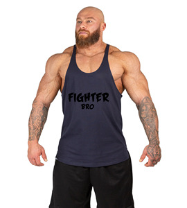 Débardeurs de gym en coton pour hommes Débardeurs respirants noirs et gris Débardeurs tricotés vendus en gros d'usine - Product Image 6