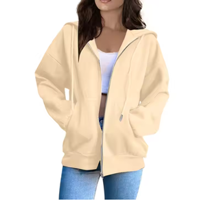 Sweat à capuche zippé pour femme Tissu éponge élégant et confortable pour un usage quotidien Running Winter Season du Bangladesh - Product Image 1