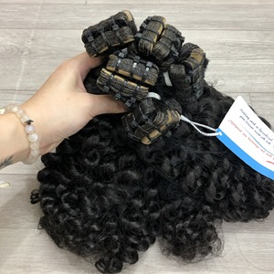 Extensions de Cheveux Bouclés Bande Double Dessiné Extension de Bande de Cheveux Humains Vierge Remy Bande dans les Extensions de Cheveux Humains - Product Image 1