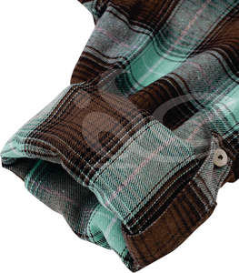 Chemisier en coton à carreaux surdimensionné pour femme conçu pour le confort avec des manches pleines à col croquant et un tissu léger - Product Image 5