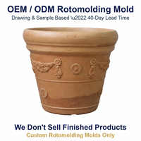 Moule de rotomoulage personnalisé OEM ODM pour jardinière à relief, fabrication interne, sans frais de fraisage, pot de fleurs couleur sable, directement de l'usine
