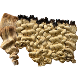 ผมสีดำเป็นลอนสำหรับผู้หญิงผิวดำช่อผมดิบสีบลอนด์100% สีบลอนด์แบบเวียดนาม - Product Image 5