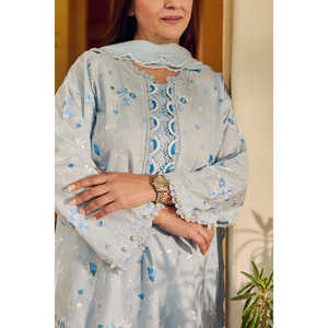 Ensemble de costume en tissu brodé pour femmes, 3 pièces, avec dupatta en mousseline brodée PM-62047 - Product Image 3