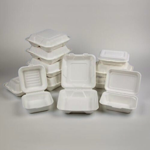 ภาชนะใส่อาหารแบบใช้แล้วทิ้งฝาพับ9X6เป็นมิตรกับสิ่งแวดล้อม100% ภาชนะใส่อาหารเส้นใยไมโครเวฟจากพืชยั่งยืน - Product Image 6