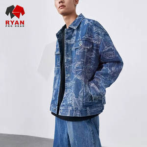 Veste en jean pour homme de haute qualité, personnalisation de la marque, OEM ODM, coupe classique, fermeture à boutons, vêtements décontractés - Product Image 1