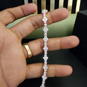 สร้อยข้อมือแฟชั่น15CT เพชรสำหรับปลูกในห้องปฏิบัติการทรงกลมทำจากทองคำ14kt สำหรับทุกโอกาส - Product Image 3