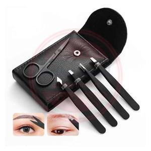 Pinzas de pestañas de salón de uso diario personalizadas de calidad superior 4 bolsillos Funda de cuero | caja de pinzas al por mayor - Product Image 2