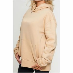 Sudaderas con capucha de hombro caído para mujer Logotipo personalizado Lavado ácido Temporada de invierno de algodón suelto de moda - Product Image 2