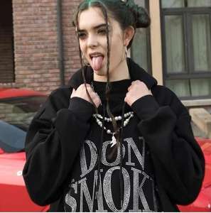 เสื้อฮู้ดผู้ชายซิปรูดรูดซิปสีดำดีไซน์ใหม่แนวสตรีท - Product Image 3