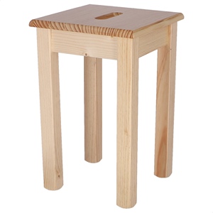 Panca Quadrata in Legno di Pino WELL HOME con Finitura Verniciata 32,5x32,5x45 cm per Uso Esterno - Product Image 5