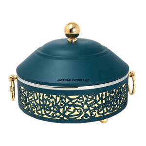 Luxury Tabletop Kitchen Ware Metal <b>Food</b> <b>Warmer</b> Round Shape Designer Casserole Hot Selling Luxury New Metal Hotpot - Product Image 5