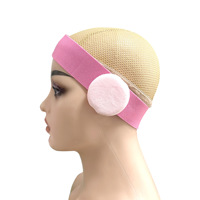 Bande de protection des oreilles en dentelle avec logo personnalisé, perruque, bandes élastiques en dentelle avec housses de protection des oreilles.