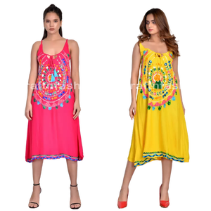 Vestido largo bordado blanco de primera calidad para verano, ropa de playa - Product Image 2