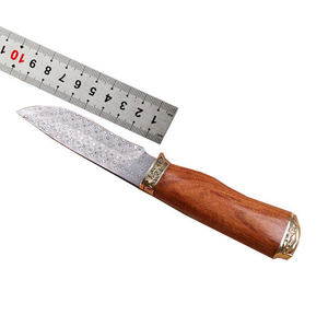 Cuchillo de cocina de hoja fija de acero damasco de calidad superior con mango de madera duradero forjado profesional Garantía de 3 años - Product Image 6