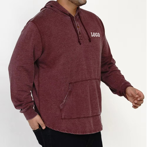 Nouveau modèle de pull à capuche coupe régulière pour hommes avec logo personnalisé, vêtements décontractés respirants, coton mélangé de couleur unie - Product Image 4