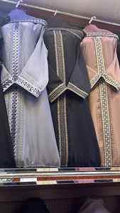 2024 Dubai Collection traditionnel islamique caftan Abaya pour femmes beau noir fait à la main vêtements musulmans confortable pantalons longs - Product Image 2