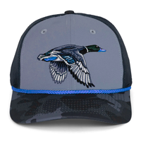 Casquette de baseball rétro en polyester à 6 panneaux avec broderie de canard, style corde, logo personnalisé, casquette de camionneur sportive, streetwear, snapback, fabriquée au Vietnam