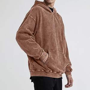 Ropa de calle, sudaderas con capucha lavadas con ácido Vintage de peso pesado, sudaderas con capucha lavadas térmicas de mejor venta de algodón 100% - Product Image 5