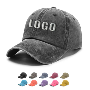 Chapeaux de sport en denim en détresse vintage en gros coton lavé doux papa casquettes de baseball en détresse rue rétro casquette de sport incurvée - Product Image 1