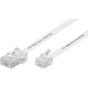 Cable Conector Modular de 4 Polos, Enchufe 8P4C a Enchufe 6P4C, 6 pies, Blanco - Product Image 2