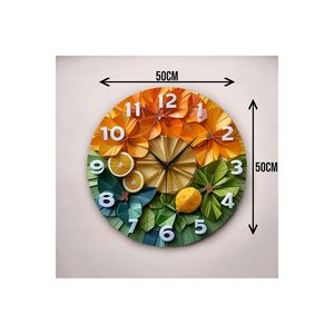 รูปแบบผักผลไม้หลากสี & ตัวเลขเงียบ50ซม. นาฬิกาแขวนผนังโต๊ะไม้ของขวัญที่สมบูรณ์แบบสำหรับบ้านหรือสำนักงาน - Product Image 5