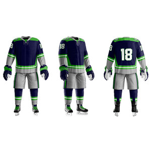Diseño de Logotipo Personalizado, Uniforme de Hockey sobre Hielo para Hombre, 100% Poliéster, Tela Transpirable, Alta Calidad, Servicio OEM, Uniforme de Hockey sobre Hielo al por Mayor - Product Image 1