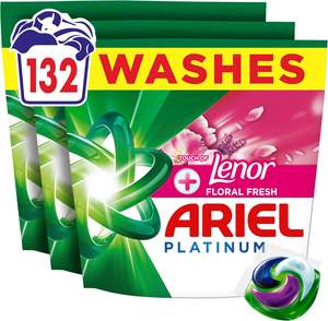 Cápsulas de Detergente Líquido para Lavandería Ariel Platinum PODS, 3x44 Lavados + Toque de Frescura Floral Lenor - Product Image 5