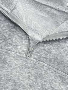 เสื้อมีฮู้ดแบบสวมศีรษะมีซิปสำหรับผู้หญิงผ้าฟลีซผ้าฝ้าย460GSM ด้านหน้านุ่มระบายอากาศได้ดีป้องกันการยับย่นฤดูใบไม้ร่วง - Product Image 4