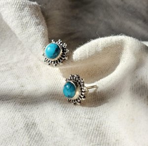 <b>Turquoise</b> gemstone <b>studs</b> for women <b>turquoise</b> jewelry for daily wear 925 sterling silver <b>stud</b> <b>earrings</b> for birthday gemstone - Product Image 6