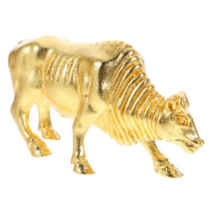 Mini taureau Statue en laiton artisanat taureau Sculpture taureau Figurine en laiton artisanat en forme d'animal décoration - Product Image 1