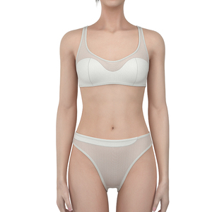 Seamless Romantic Lace Design Breathable Underwire Set <b>Women's</b> Push-up Bra Bikini <b>Briefs</b> Adjusted-straps Solid Embroidered Logo - Product Image 6