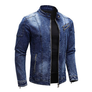 Veste en jean pour homme, col montant, chaude, printemps, jean décontracté, dernier modèle, vêtements d'extérieur, logo personnalisé, fabrication en usine - Product Image 6