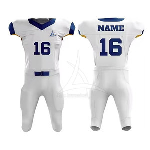 Tenues de football américain personnalisées, ensembles courts, haute qualité, 100% polyester, séchage rapide, respirant, pour clubs, joueurs professionnels - Product Image 1