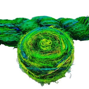 ไหมส่าหรีรีไซเคิลงานแฮนด์เมดเป็นมิตรต่อสิ่งแวดล้อมสำหรับห่อของขวัญงานถักไหมพรมศิลปะหัตถกรรมตกแต่งเครื่องประดับ - Product Image 4